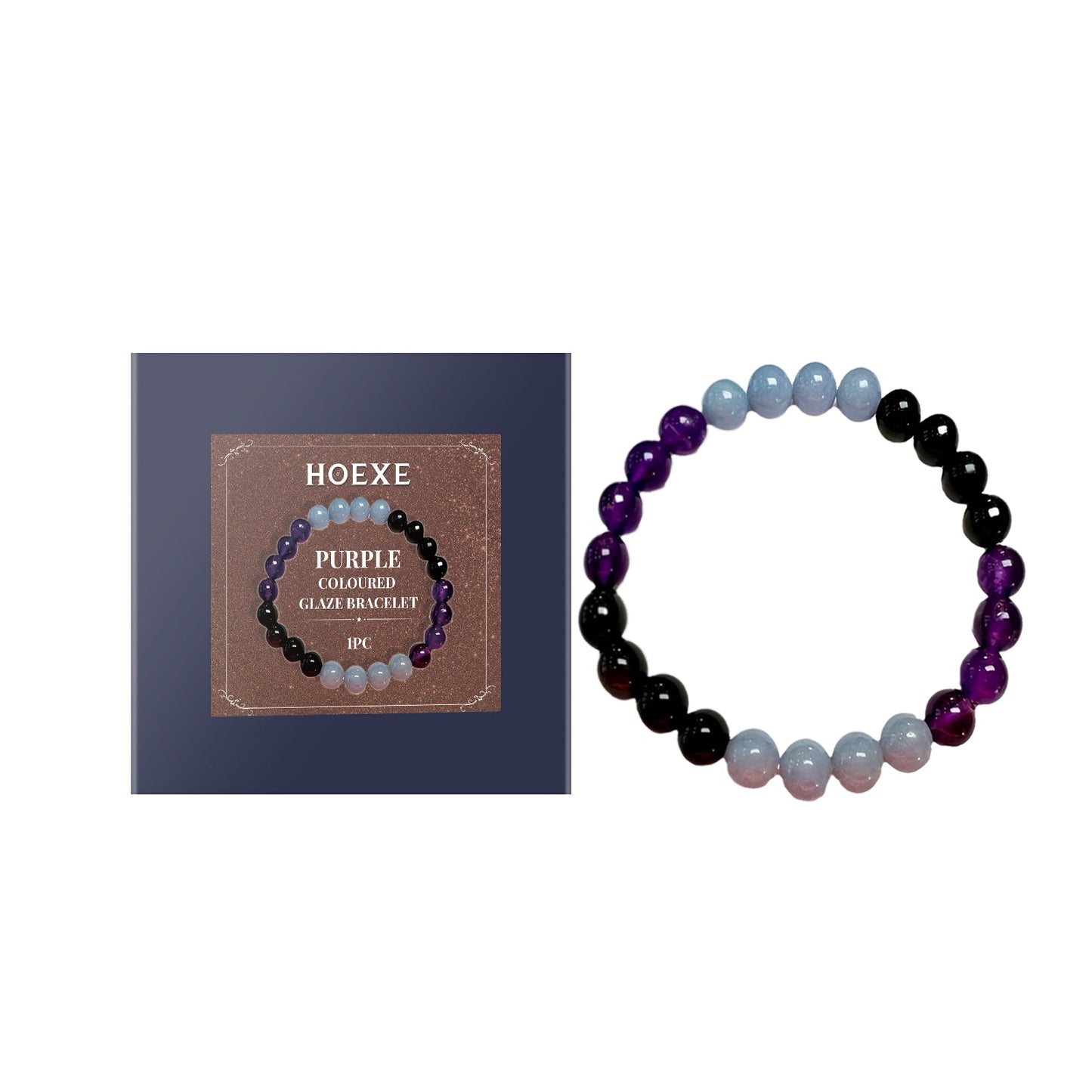 Purple Glass Bracelet, Glass Crystal Personality Fashion Decorative Clothing Accessories Hand Beaded Bracelet - Korvel