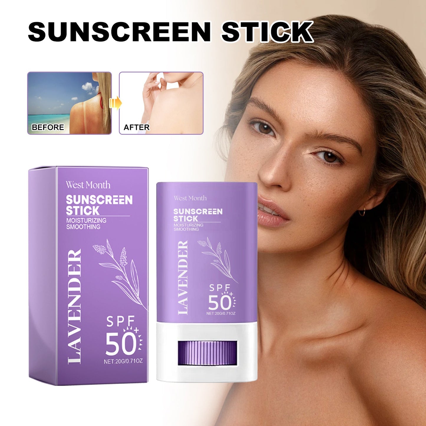 Sunscreen Stick, Refreshing Non-Sticky Skin Protection Cream For Outdoor Sun Isolation - Korvel