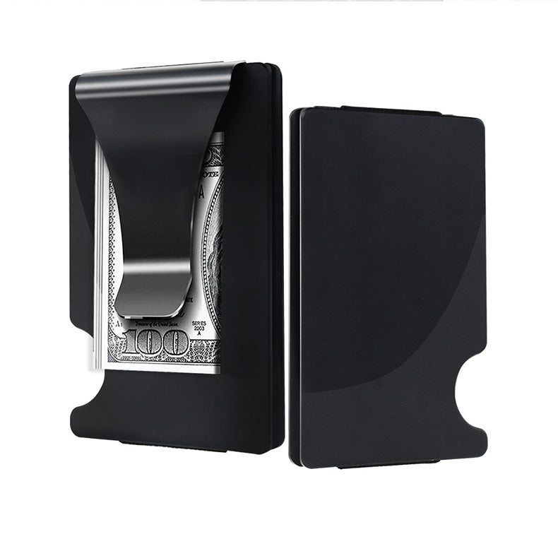 Men Card Holder Slim Carbon Fiber Credit Card Holder Metal Wallet Anti Scan Function Hold Card Coins Cash - Korvel