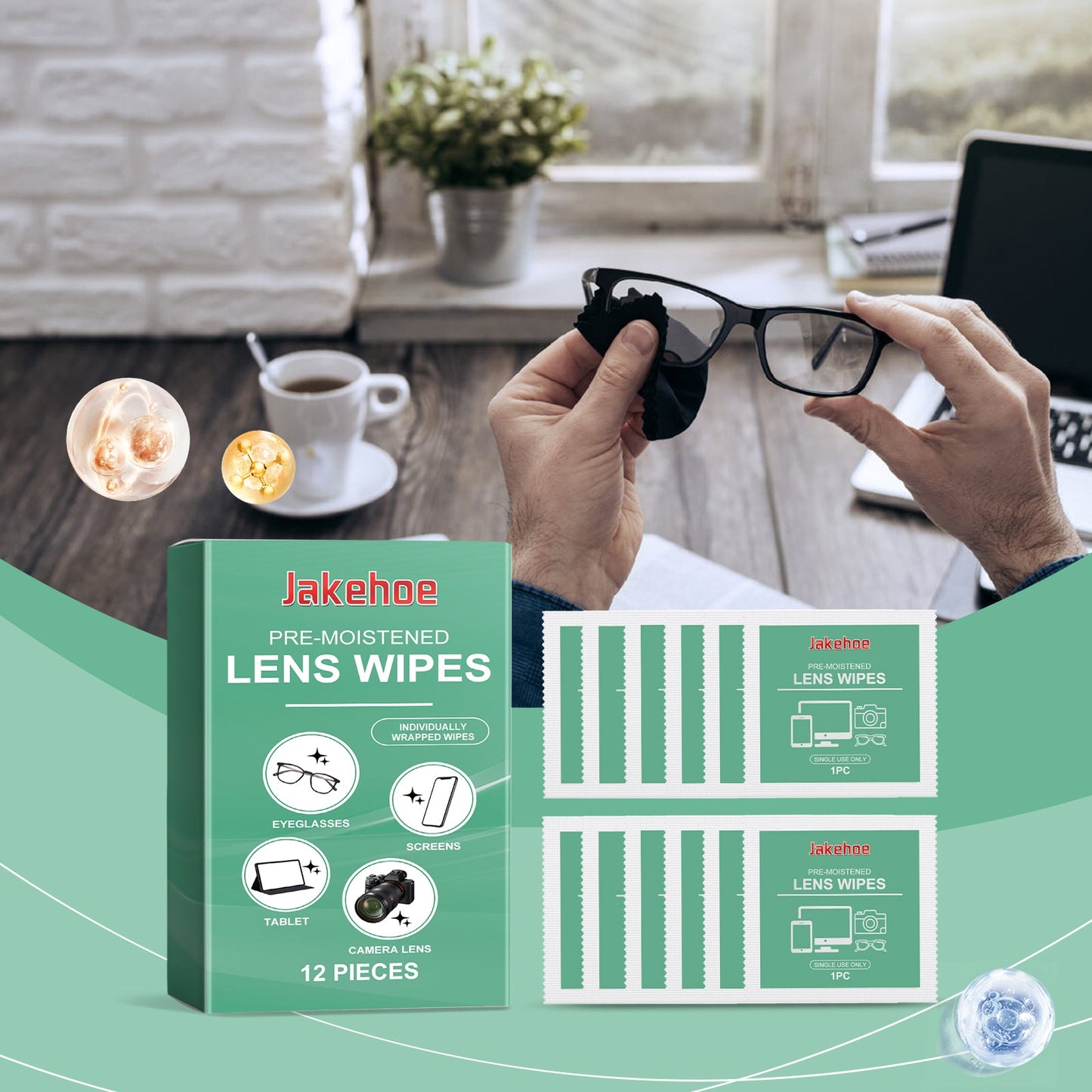 Lens Cleaning Wipes Eyeglass Screen Wipes Individual Package Carry Cleaning Wipes With You - Korvel