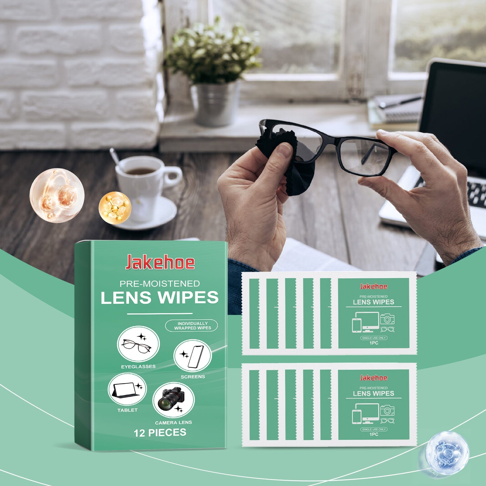 Lens Cleaning Wipes Eyeglass Screen Wipes Individual Package Carry Cleaning Wipes With You - Korvel