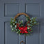 23.5" POINSETTIA/BERRY/EUCALYPTUS HALF WREATH - Korvel