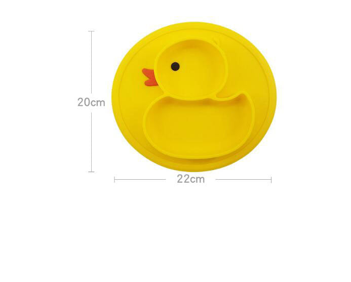 Cute Small Yellow Duck Silicone Happy Baby Kids Anti-drop Suction Table Food Tray Place mat Plate Bowl Mat - Korvel