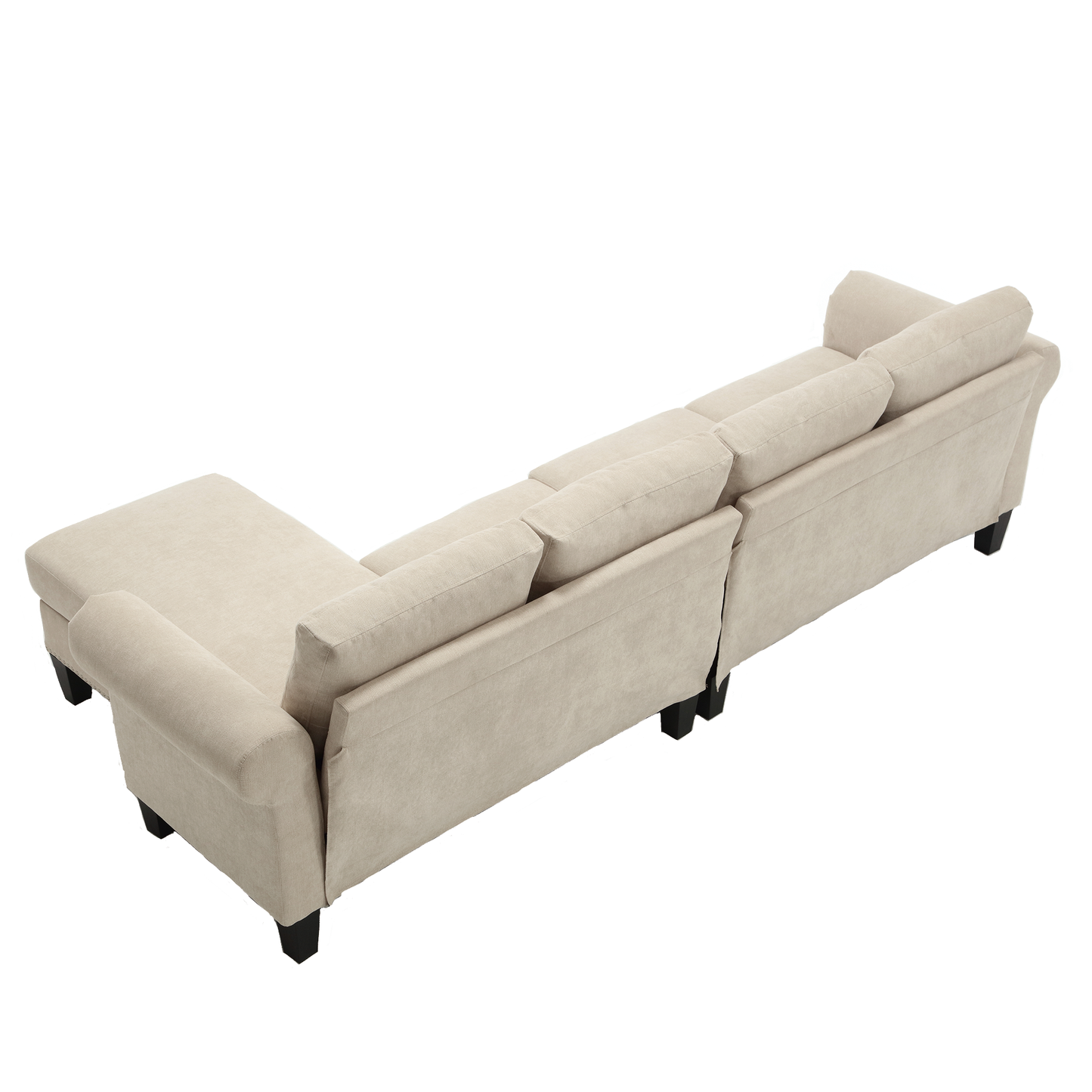 Sofá Seccional Convertible en Forma de L con Almacenamiento - Beige