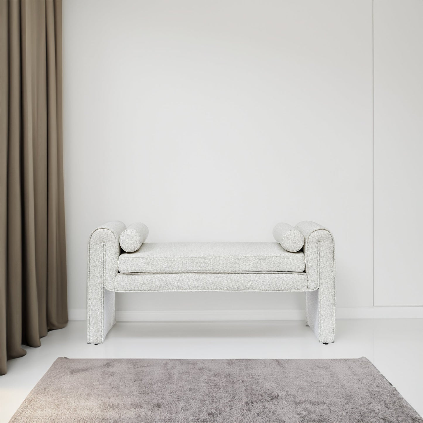 Bedroom storage stool, linen storage stool, large storage space, 50.39 inches white - Korvel