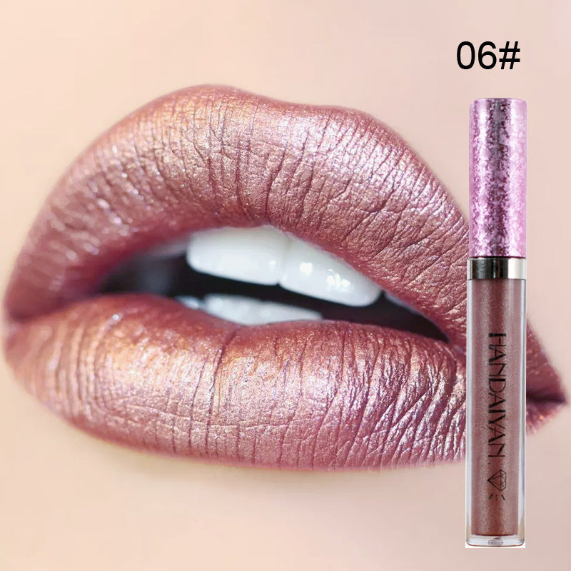 handaiyan Diamond Pearl Lip Gloss Non-Stick Cup Mermaid Lip Gloss Lipstick - Korvel