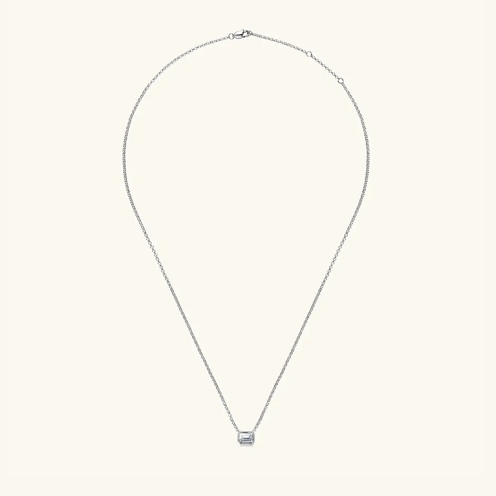 1 Carat Moissanite 925 Sterling Silver Pendant Necklace - Korvel