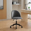 Velvet fabric office chair, mid back adjustable rotating computer chair, black legs, cushioned office chair with wheels - Korvel