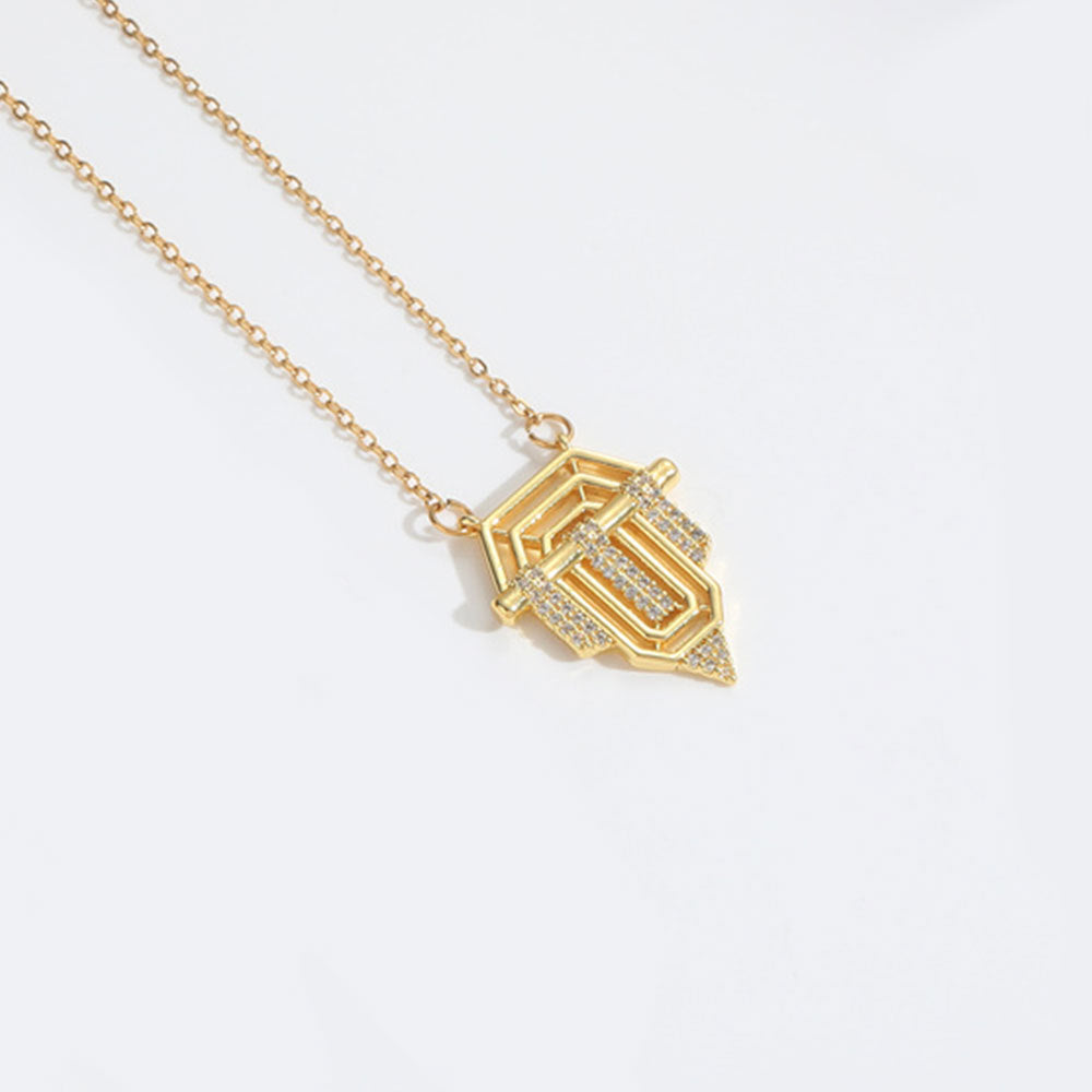 Elegant Roman Retro Flag Design Pendant Necklace