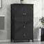 Armoire de rangement de salle de bain noire élégante avec étagère réglable