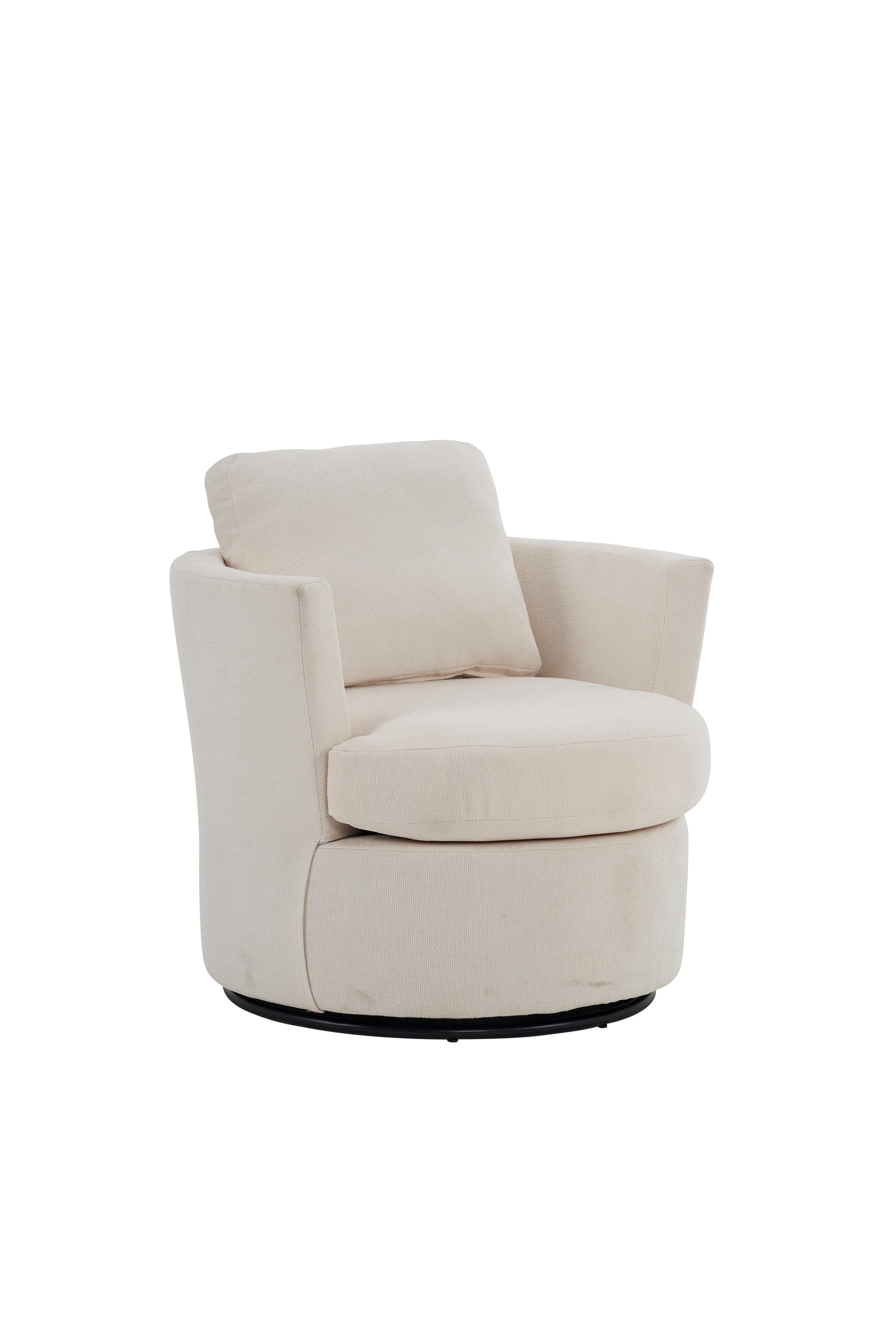Rotating bucket chair living room comfortable circular sofa chair 360 degree rotating bucket club chair armchair (beige) - Korvel