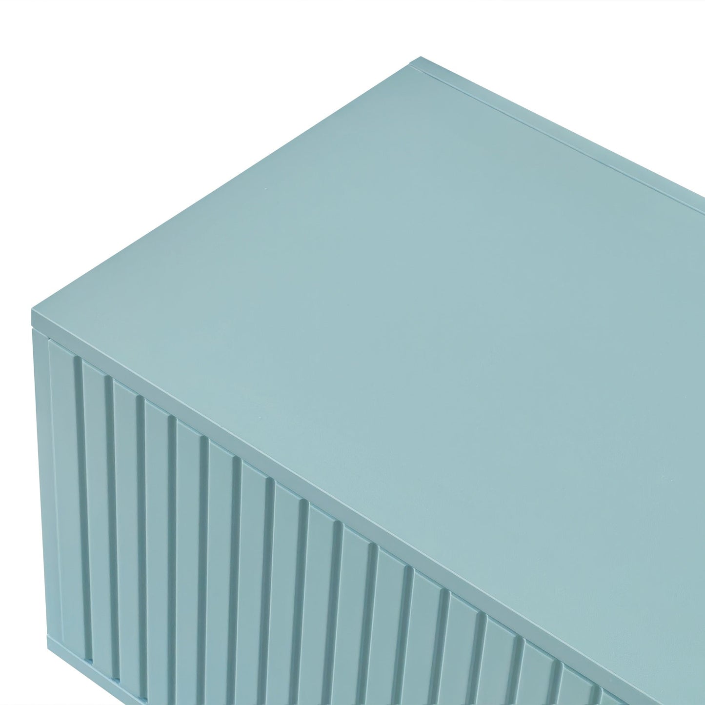 Modern Tiffany Blue Shoe Storage Bench with Cushions