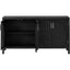 TREXM Large Storage Space Sideboard with Artificial Rattan Door and Metal Handles for Living Room and Entryway (Black) - Korvel