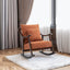 woven fabric Mid Century Modern Accent Chairs Comfy Upholstered Glider Arm Chair with Solid Wood for Living Room Bedroom Balcony - Korvel