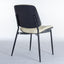 2-piece retro linen chair set with curved wooden backrest, cushioned seat, adjustable metal legs, (Beige PU) - Korvel