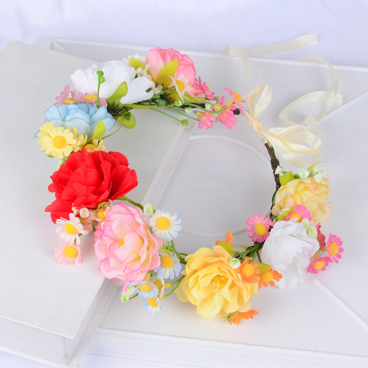 Simulated Chrysanthemum Flower Wreath, Starry Sky, Hibiscus Flower Wreath, Bridal Wedding Photography - Korvel