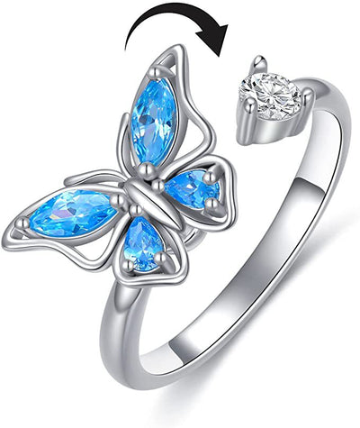 Bague à ouverture papillon rotative - Bijoux minimalistes