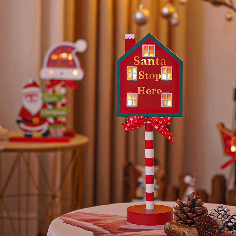 LED Christmas decorative lights, stop signs, Christmas hats, crown shaped lights, storefront ambient lights - Korvel