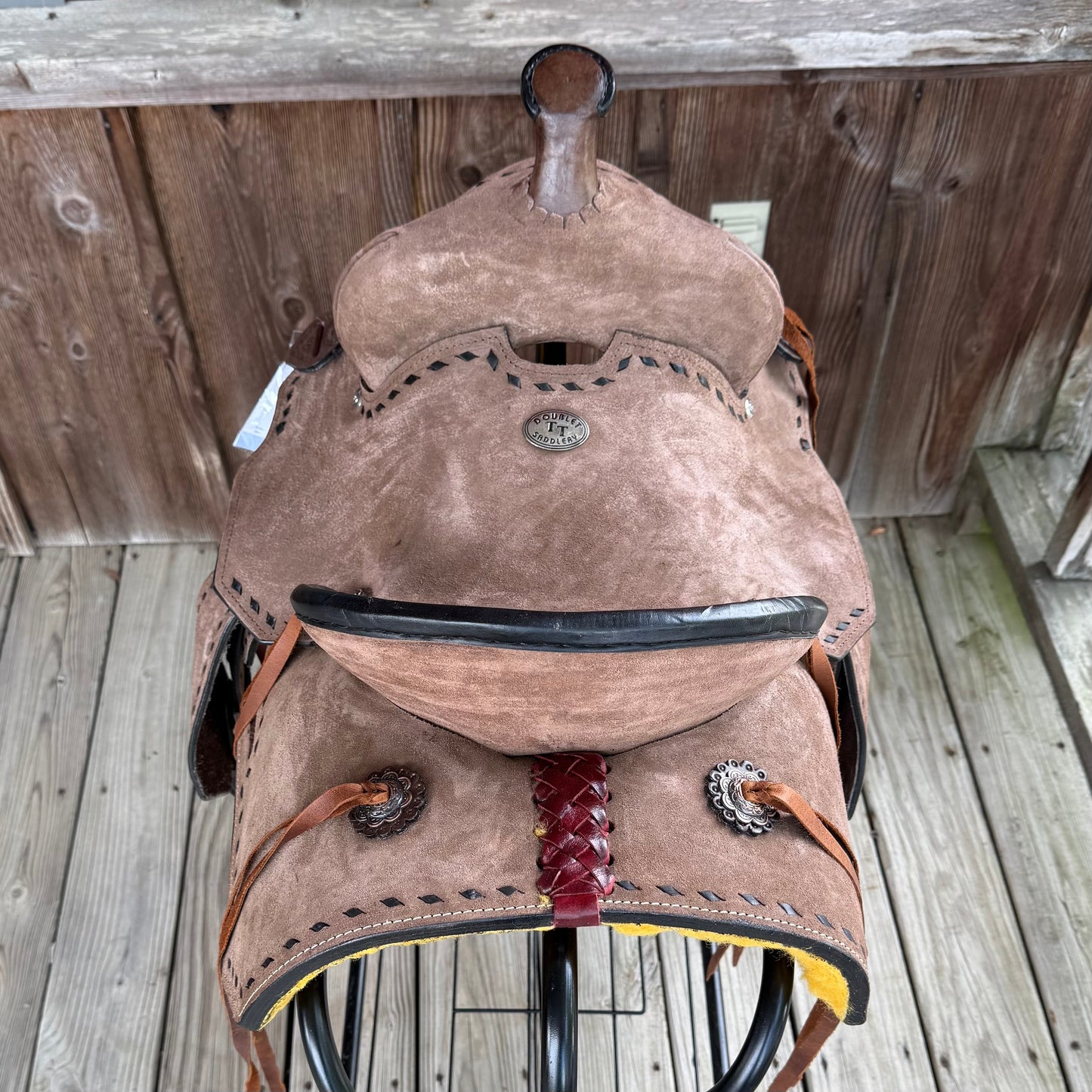 12" Kids Double T Pony Saddle - Chocolate & Black - Korvel