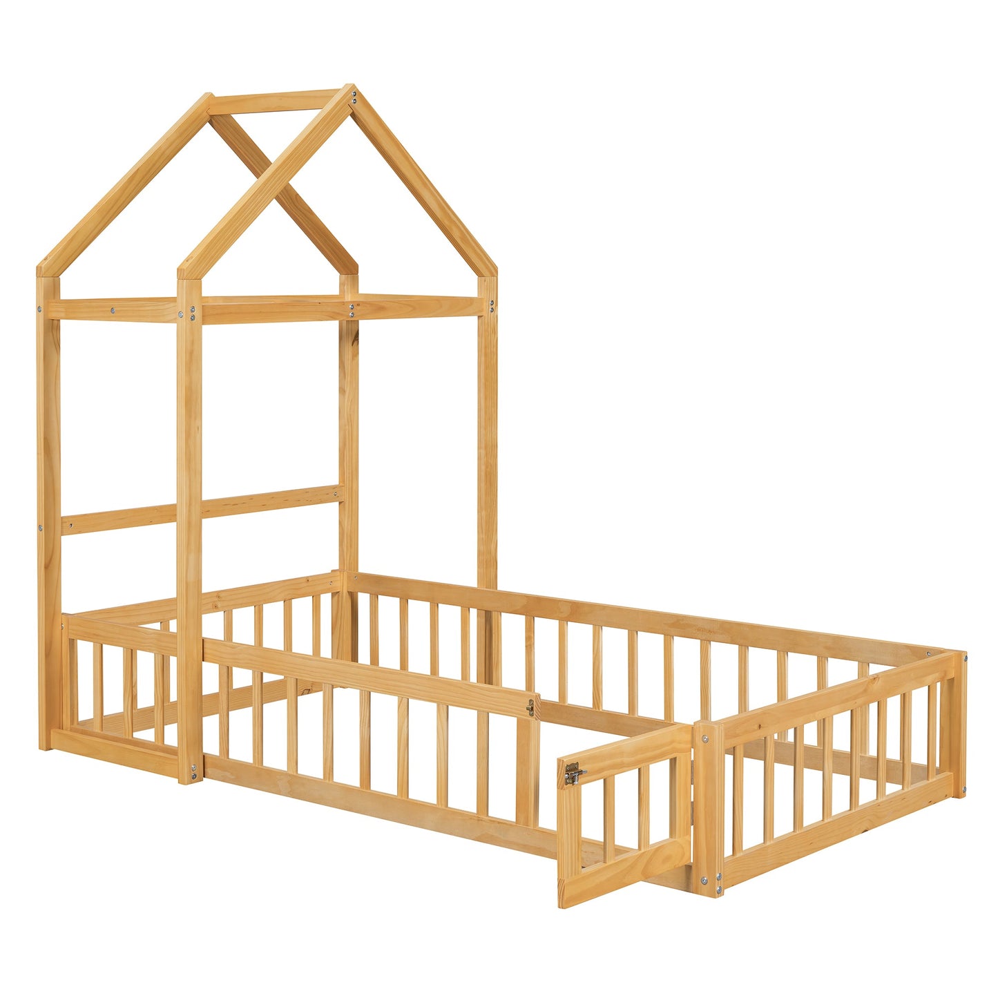 Cama Infantil de Madera de Tamaño Twin con Cabecera Desmontable