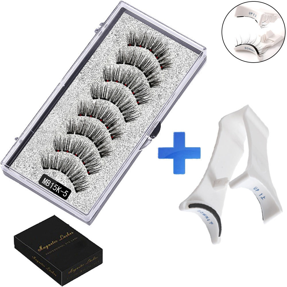 Five magnetic adhesive free magnetic eyelash clamp set for European and American thick magnetic eyelashes - Korvel
