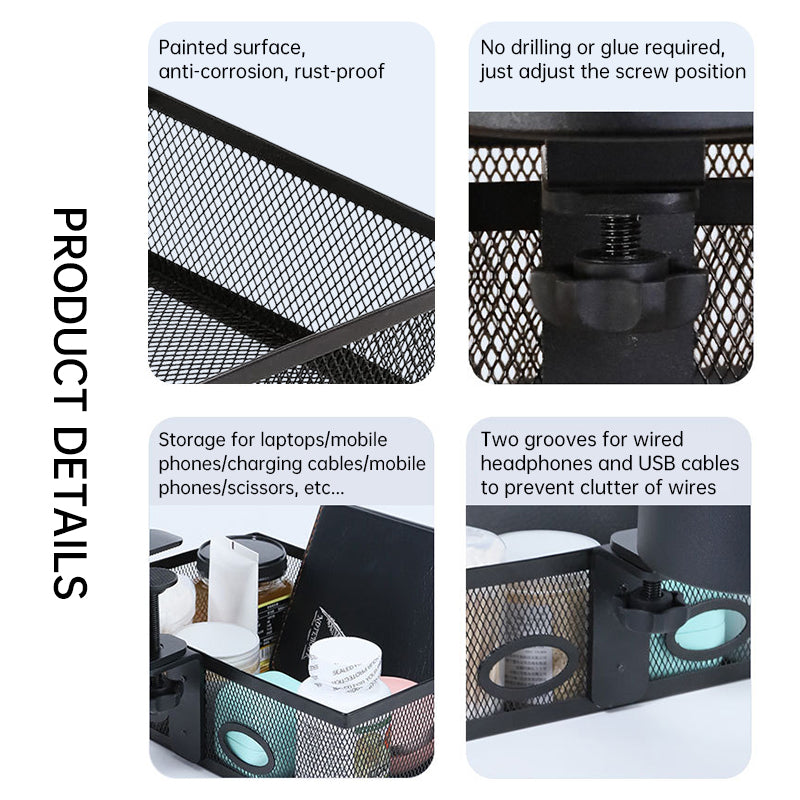 Premium Mesh Desk Organizer with Swivel Pencil Drawer