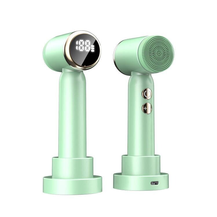 6-In-1 Hot And Cold Facial Cleanser Display Cleansing Brush Ultrasonic Facial Cleanser Pore Cleaning Silicone Beauty Instrument - Korvel