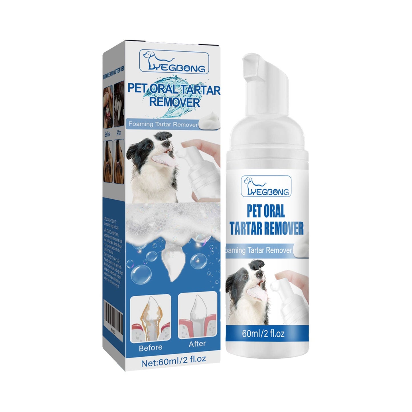 Pet Tartar Remover, Removing Dental Calculus Yellow Teeth Halitosis Cleaning Teeth Mouth Foam Cleaner - Korvel