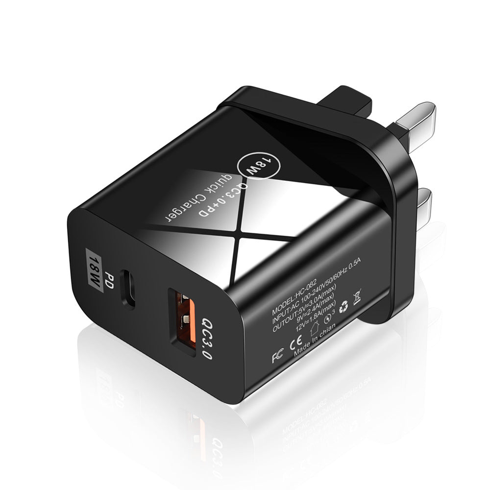QC3.0 Fast Charging PD Charger USB-A+Type-C Dual Port Charging Head - Korvel