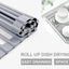 Roll Up Dish Drying Rack, Over The Sink Dish Drying Rack Kitchen Rolling Dish Drainer, Foldable Sink Rack Mat Stainless Steel Wi - Korvel