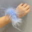 Real Ostrich feather cuff plumes bracelet for women white Cuffs pens Shirt with feathers girls fur cuffs ornament boa plume - Korvel