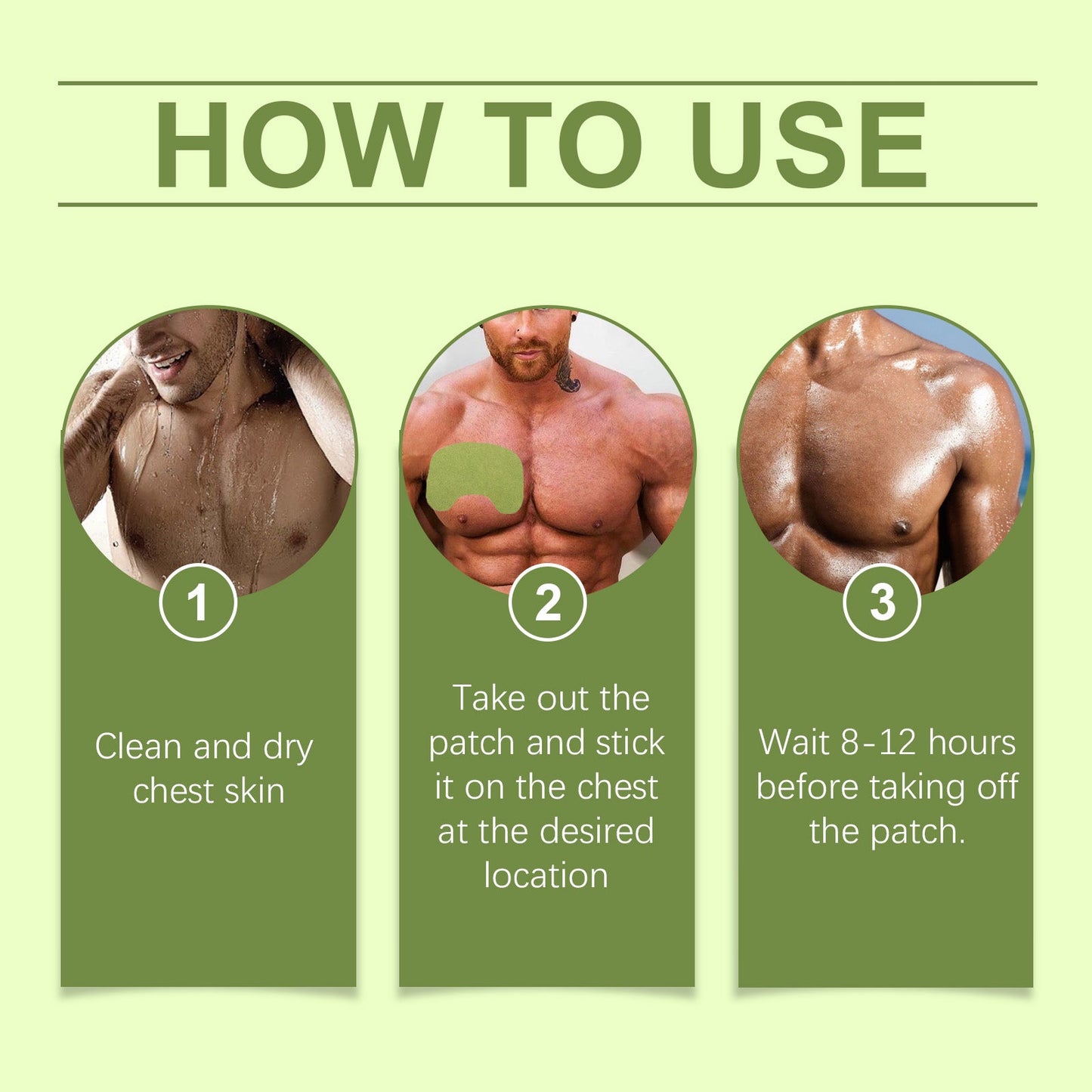 Parche Adhesivo Reafirmante para el Pecho Masculino para el Cuidado del Contorno
