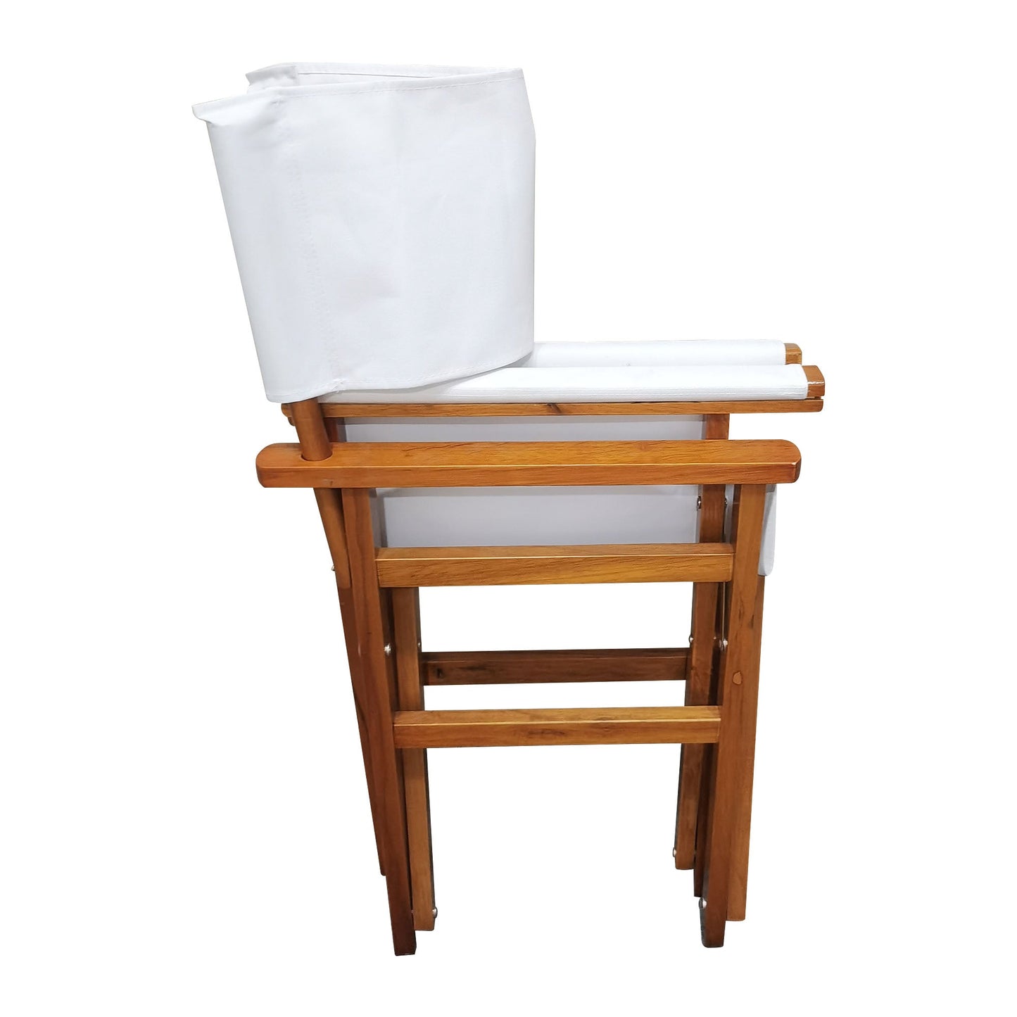 Premium Wooden Folding Chair Set - 2pcs in White Canvas