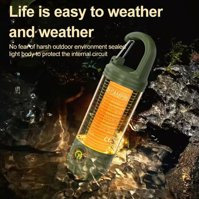 Multi functional outdoor camping light, portable strong light flashlight, rechargeable mini retro camping atmosphere light - Korvel