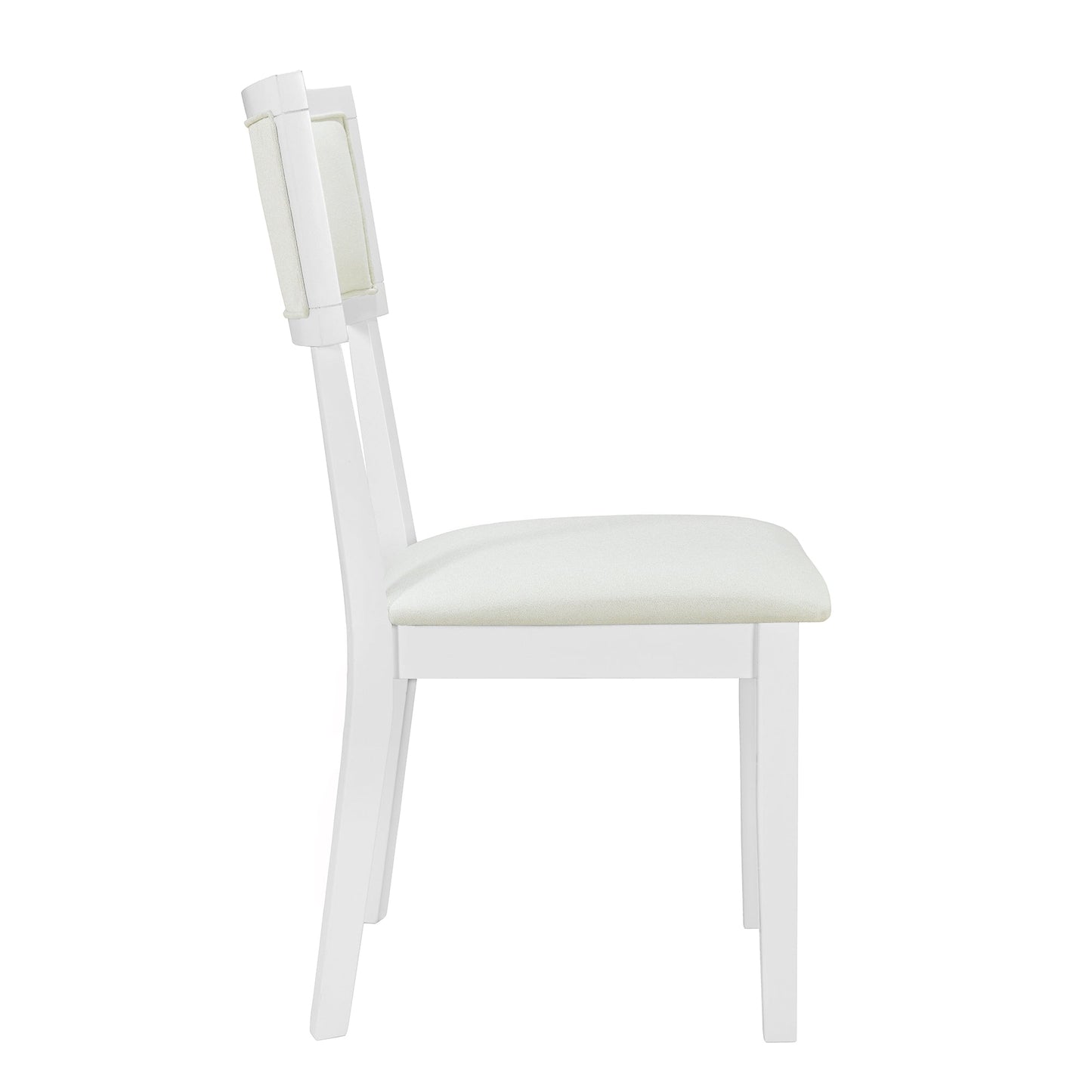 TOPMAX Farmhouse 6-Piece Trestle Dining Table Set with Upholstered Dining Chairs and Bench  59inch, White - Korvel