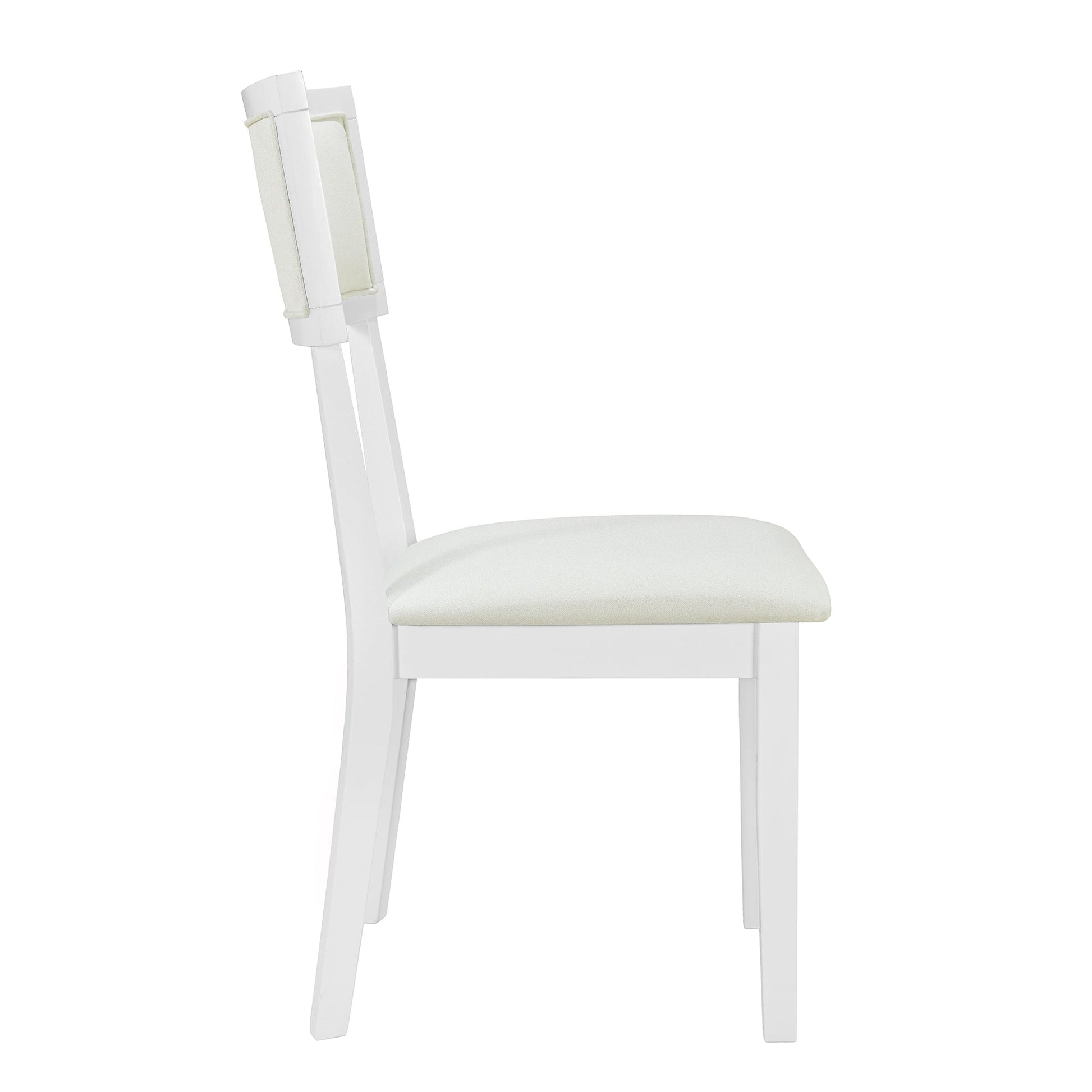 TOPMAX Farmhouse 6-Piece Trestle Dining Table Set with Upholstered Dining Chairs and Bench  59inch, White - Korvel