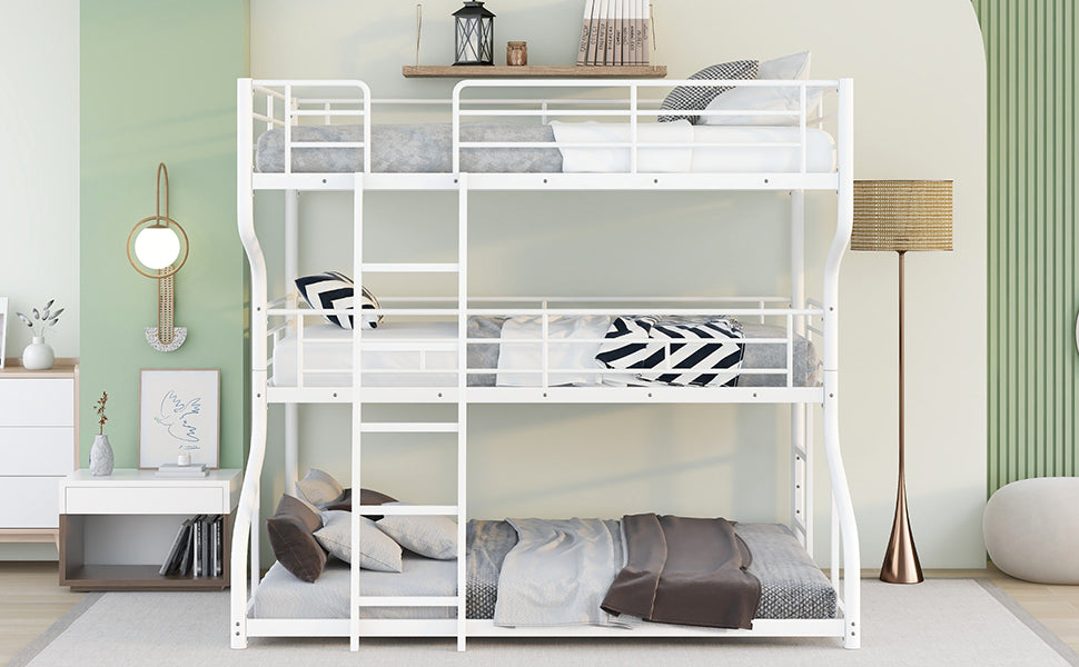 Lit superposé triple : Full XL, Twin XL et Queen Size - Blanc