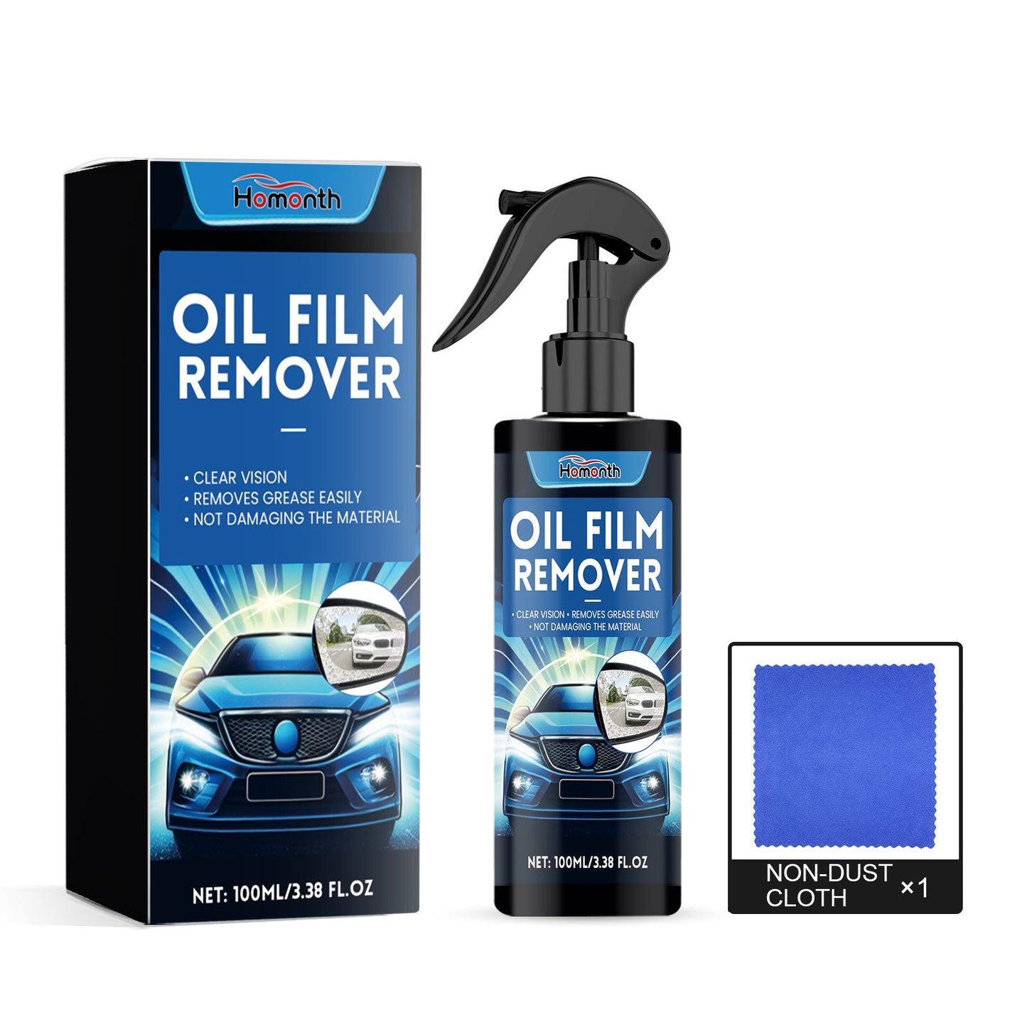 Windshield Oil Film Cleaner, Car Windshield Dust Stains Oil Film Clean Liquid - Korvel