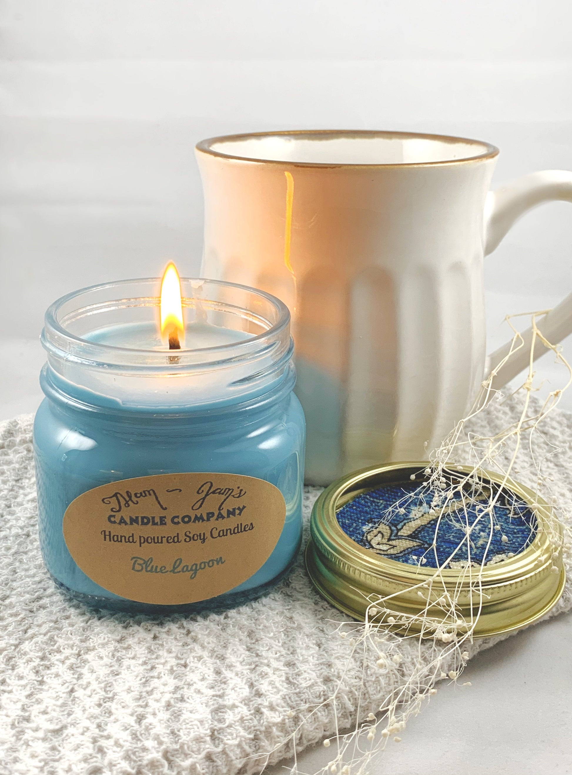 Blue Lagoon Soy Candle – Fresh & Aquatic Scent | Mam Jam’s - Korvel