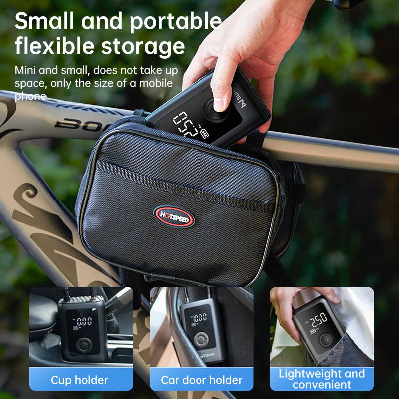 150PSI Rechargeable Electric Tire Pump with Light & LCD: for cars, bikes - Korvel