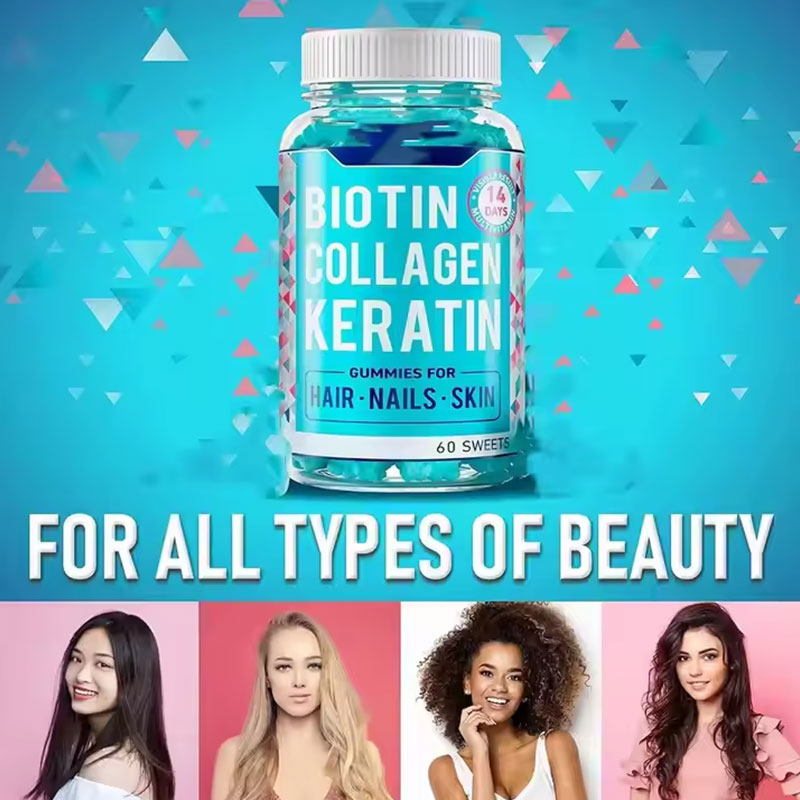 Gummy de colágeno premium con biotina para el crecimiento del cabello