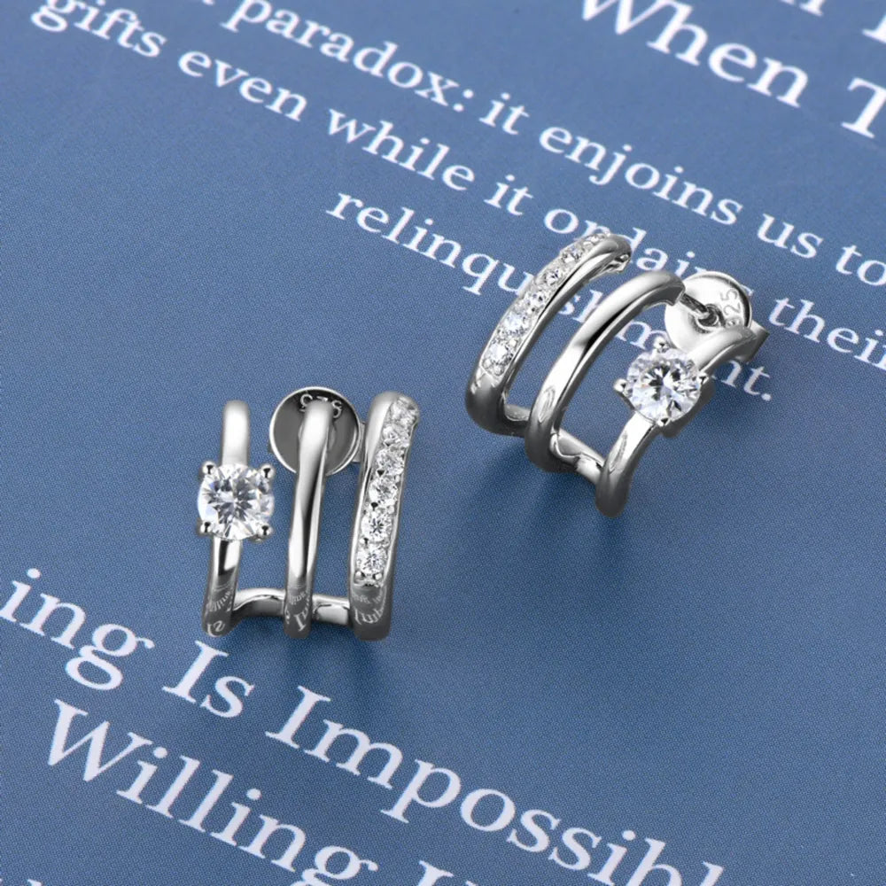 Moissanite 925 Sterling Silver Earrings - Korvel