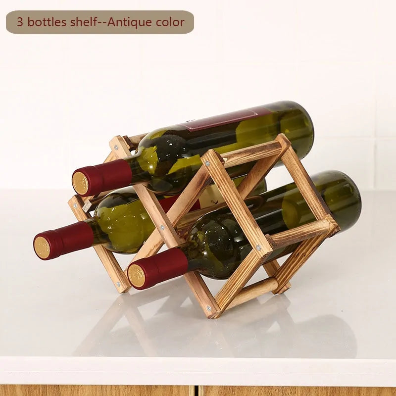Elegante soporte de vino de madera para un almacenamiento con estilo