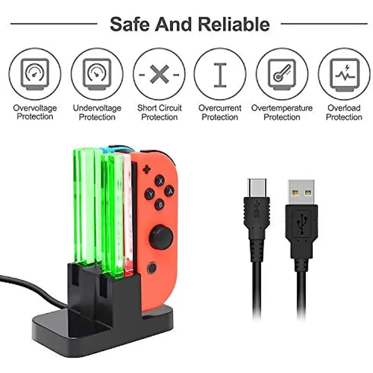 Suitable for switch charging dock Joy Con handle charging finger quad charging dock rotating light column base - Korvel
