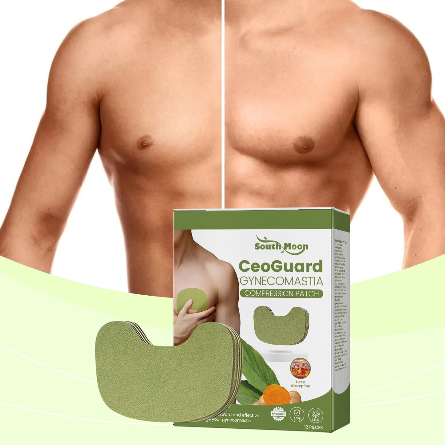 Parche Adhesivo Reafirmante para el Pecho Masculino para el Cuidado del Contorno