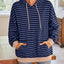 Sudadera con capucha a rayas suelta y casual