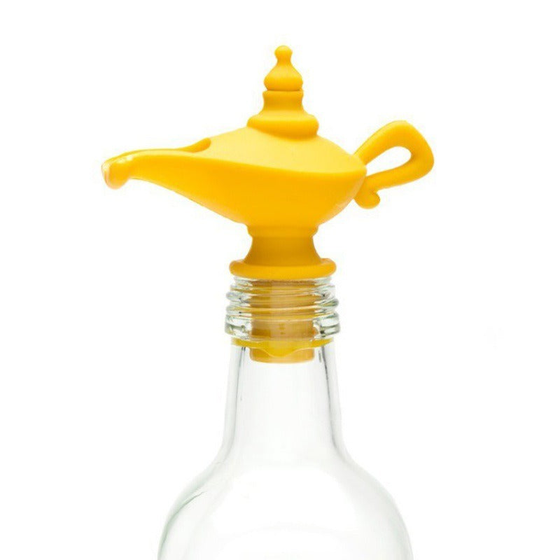 Creative silicone Aladdin lamp wine pouring device kitchen oil pouring nozzle leak proof sealing plug spiral type wine - Korvel