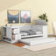 Twin Size Daybed with Storage Arms  Trundle and Charging Station White - Korvel