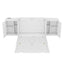 Full Size Murphy Bed with Shelves and USB Ports - White