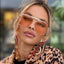 Metal Frame Pilot Sunglasses For Women Double Bridge Champagne Sun Glasses Woman Luxury Square Clear Oversize Shades - Korvel